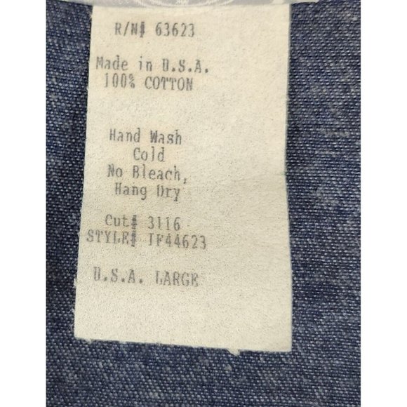 Info USA Jean Shirt Womens Large Blue Denim 90s Bejeweled Embroidered Button Up - Picture 10 of 10